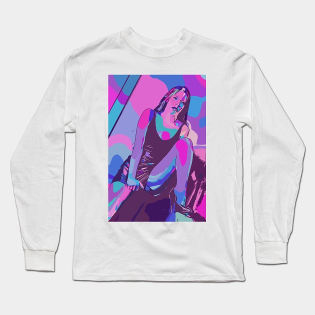 Psychedelic Sexy Woman Long Sleeve T-Shirt by WelshDesigns